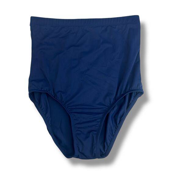 NEW Swim Solutions Navy Blue Swim Bottoms Size 12 High Waist Tummy Control NWT - Picture 2 of 9